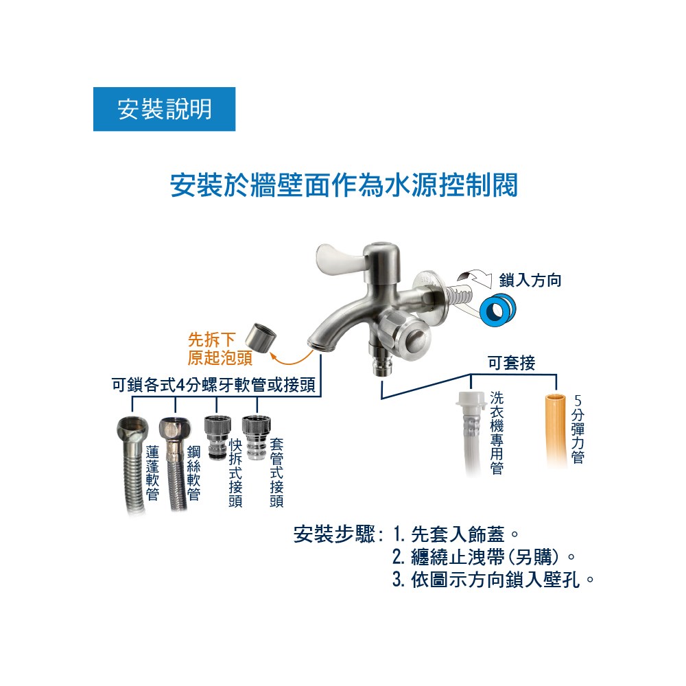 特力屋不鏽鋼雙口陶瓷長栓｜衛浴設備｜特力屋．特力屋線上購物