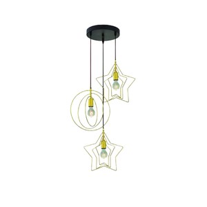【YPHOME】造型藝術圓盤三吊燈 適合端景 餐廳金色