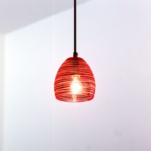［日本 愛媛家居EHM］TAMAUYRA 時尚繽紛水氣球造型琉璃風吊燈~紅色