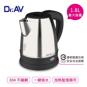 【Dr.AV 聖岡科技】五星級飯店專用1.8L不鏽鋼快煮壺DK-18L