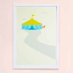 【摩達客】西班牙知名插畫家Judy Kaufmann藝術創作海報版畫掛畫裝飾畫-馬戲團