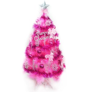 【摩達客】台灣製6尺(180cm)特級粉紅色松針葉聖誕樹(銀紫色系配件)不含燈