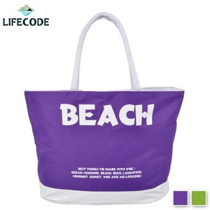 LIFECODE BEACH 防水大沙灘袋/購物袋/健身袋-深紫