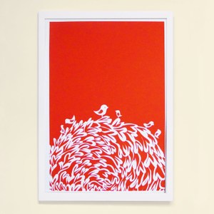 【摩達客】西班牙知名插畫家Judy Kaufmann藝術創作海報版畫掛畫裝飾畫-紅鳥