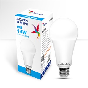 3入組-ADATA威剛14W高效能LED球泡燈-白光 14W65C