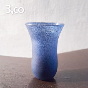 【3,co】手工彩色玻璃杯(大) - 藍