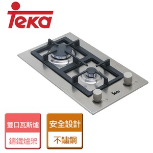 【TEKA】不銹鋼雙口瓦斯爐-EFX-302GN-桶裝