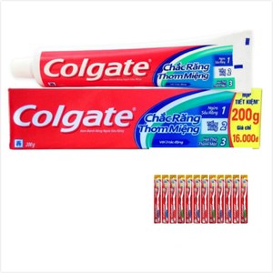 【Colgate 】三效合一牙膏(200g)*6+鑽石牙刷*12