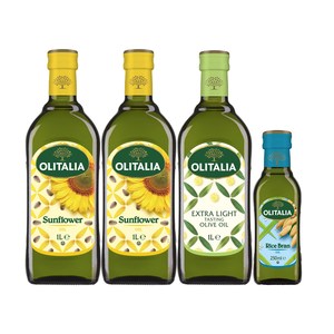奧利塔花花橄欖組(頂級葵花油1Lx2+精緻橄欖油1L+玄米油250ml)