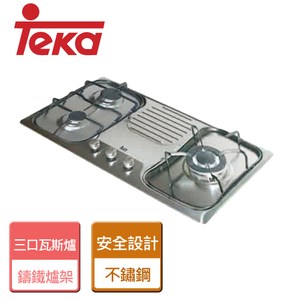 【TEKA】不銹鋼三口瓦斯爐-EFX-730R-右大-天然