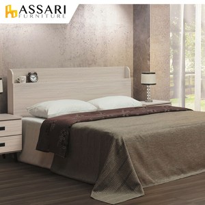ASSARI-柯爾鋼刷床頭片(雙人5尺)白梣木