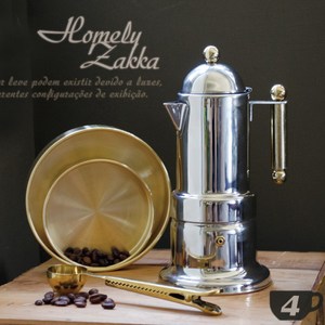 【Homely Zakka】新古典裝飾鍍金304不鏽鋼咖啡壼/摩卡壼