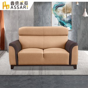 ASSARI-善太郎雙人座貓抓皮沙發咖啡
