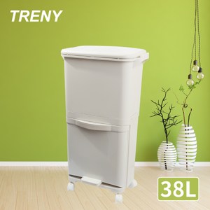 TRENY 二層三格分類回收垃圾桶-38L