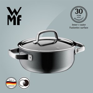 [特價]【WMF】Fusiontec 低身湯鍋 20cm 2.4L(鉑灰色)
