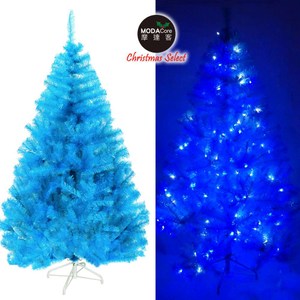 摩達客6尺豪華版晶透藍系聖誕樹不含飾品+100燈LED燈藍白光2串(附IC控制器)