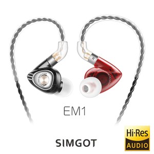 SIMGOT EM1 洛神系列動圈入耳式耳機-紅黑色