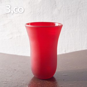 【3,co】手工彩色玻璃杯(大) - 紅