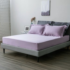 HOLA 雅逸天絲素色系列 歐式枕套 2入 湖紫色