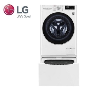 (贈國際牌吹風機)LG 雙能洗洗衣機WD-S105VCW(蒸洗脫)+WT-D200HW