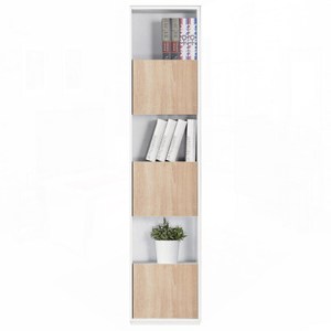 布拉格1.35尺白色橡木紋三單門書櫃