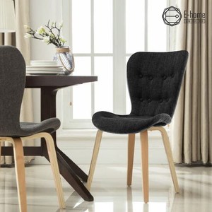 E-home Sioux舒克斯高背造型餐椅-三色可選黑色