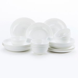 HOLA 緻白骨瓷18件餐具组 可適用於微波爐及洗碗機