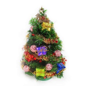 【摩達客】台灣製迷你1尺(30cm)裝飾綠色聖誕樹(糖果禮物盒系)免組裝/本島免運