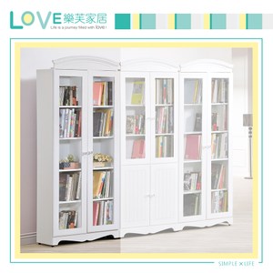 【LOVE樂芙】瓦瑪莎白色2.7尺雙門書櫃