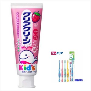 日本 KAO 兒童牙膏-草莓(70g*3)+6~12歲兒童牙刷*6