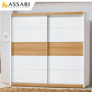 ASSARI-溫妮雙色7X7尺推門衣櫃(寬212x深60x高199cm