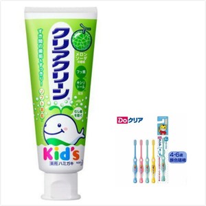 日本 KAO 兒童牙膏-哈蜜瓜(70g*3)+4~6歲兒童牙刷*6
