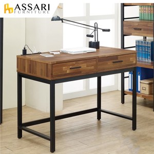 ASSARI-麥倫3.5尺附抽屜插座書桌/電腦桌(寬105x深60原切色
