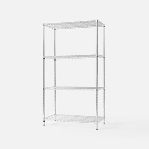 特力屋 加強防鏽鍍鉻四層架(液透) 寬90x深46x高160公分 鋼鐵級荷重單層80公斤 書架 收納架 電器架 置物架